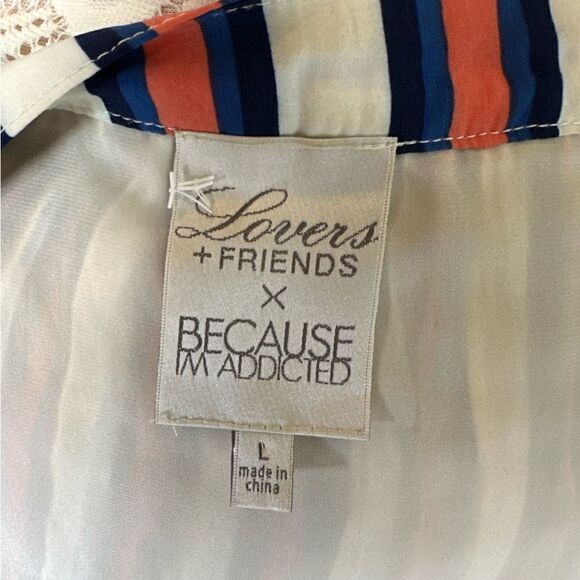 Lovers + Friends Charmed Pleated Striped Mini Skirt Large - Picture 10 of 12